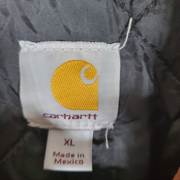 Carhartt Mens XL Tan Duck Canvas Work Jacket Corduroy Collar Quilted Lining - Picture 2 of 16